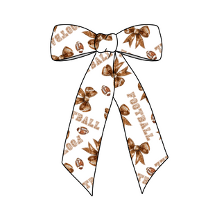 Football Bows Long Tail Fabric Bow