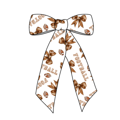 Football Bows Long Tail Fabric Bow