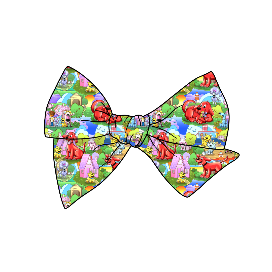 Clifford & Friends 5" Pre-Tied Fabric Bow