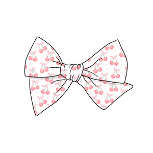 (Pre-Order) Very Cherry 5" Pre-Tied Fabric Bow