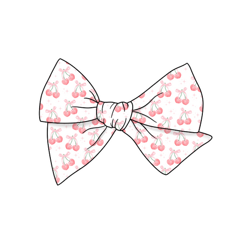 (Pre-Order) Very Cherry 5" Pre-Tied Fabric Bow