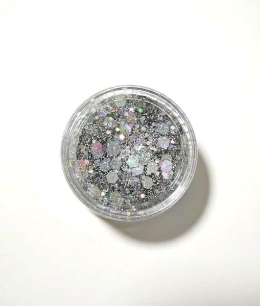 Solid Silver Glitter Hair Gel