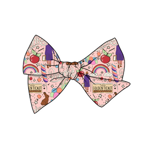 Golden Ticket 5" Pre-Tied Fabric Bow
