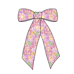 Flower gleam and glow! Long Tail Fabric Bow