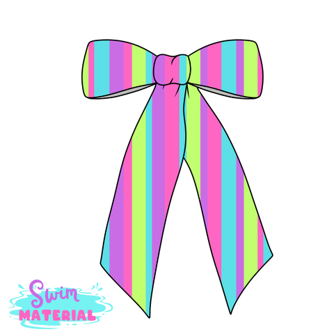Cutsie Stripe Long Tail Swim Bow