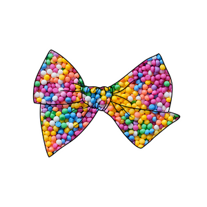 Rainbow Ball Sprinkles 5" Pre-Tied Fabric Bow