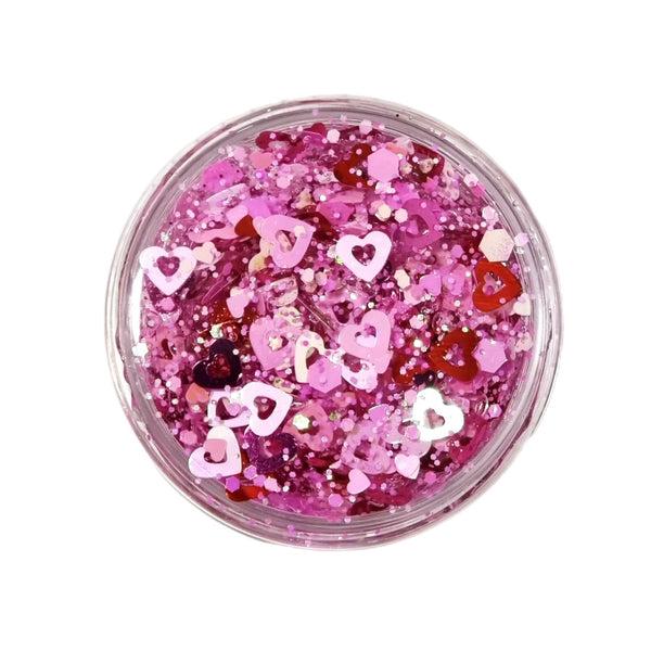 Hearts Aflame Glitter Hair Gel