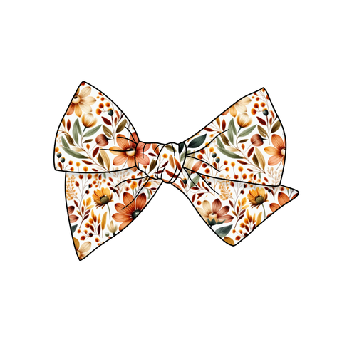 Autumn Bouquet 5" Pre-Tied Fabric Bow