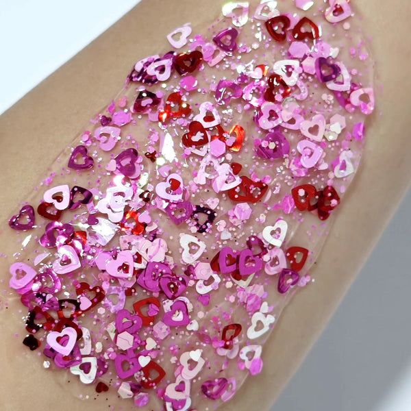 Hearts Aflame Glitter Hair Gel