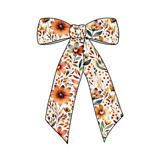 Autumn Bouquet Long Tail Fabric Bow