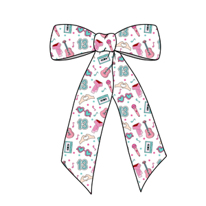 Love,Music & Taylor Long Tail Fabric Bow