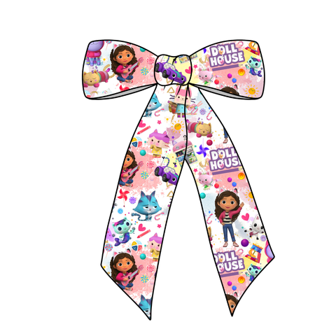 Gabby's Doll House Long Tail Fabric Bow