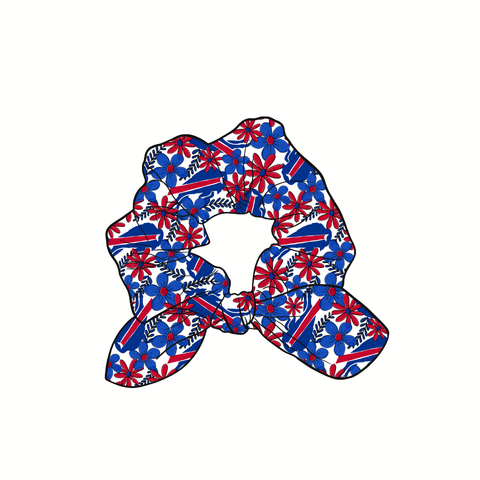Buffalo Bills Hand Tied  Knotted Bow Scrunchie