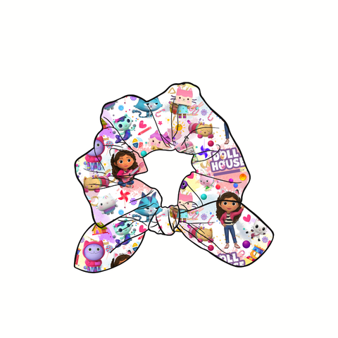 Gabby's Doll House Hand Tied  Knotted Bow Scrunchie