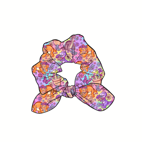 Little Foot & Friends Hand Tied  Knotted Bow Scrunchie