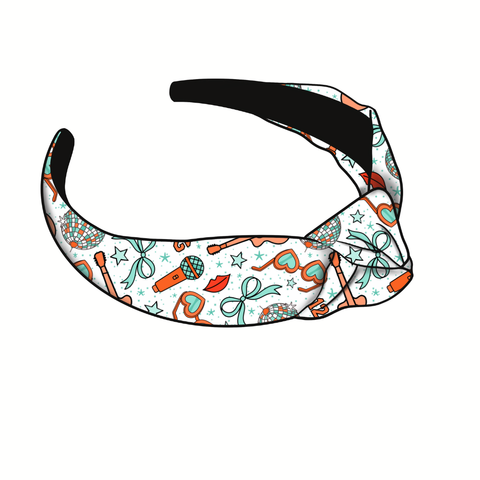 White Swifty Showgirl Knotted Headband