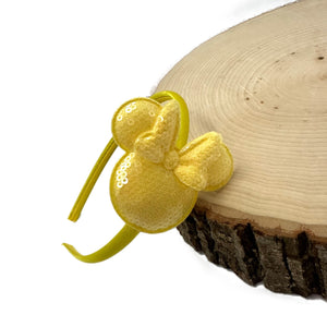 Yellow Sequin Mouse Headband