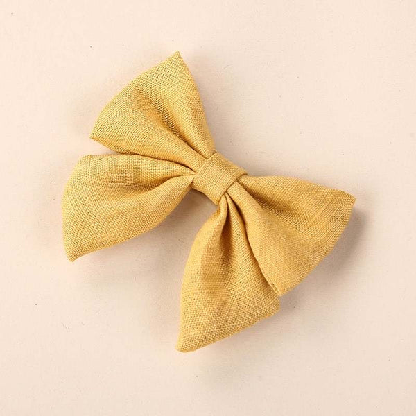 3" Pre-Tied Linen Fabric Bow