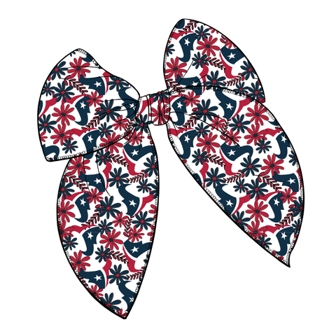 Houston Texans Large Serged Edge Pre-Tied Fabric Bow