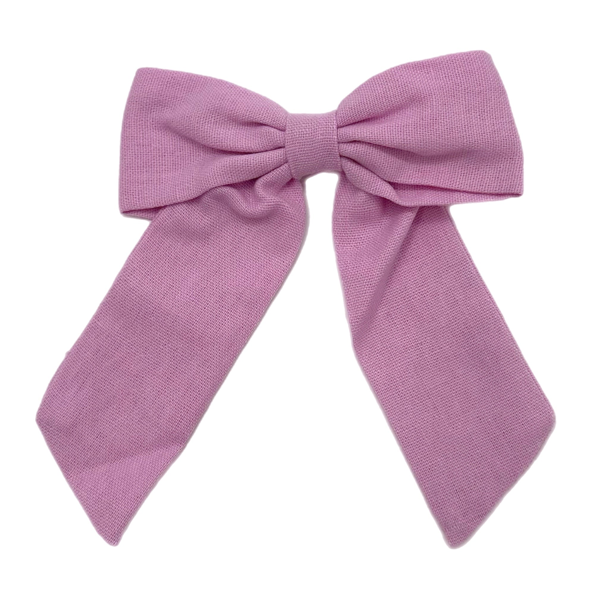 Light Purple Long Tail Linen Bow