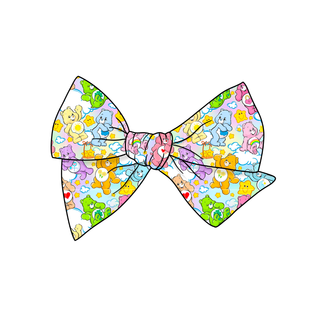 Happy Bears 5" Pre-Tied Fabric Bow