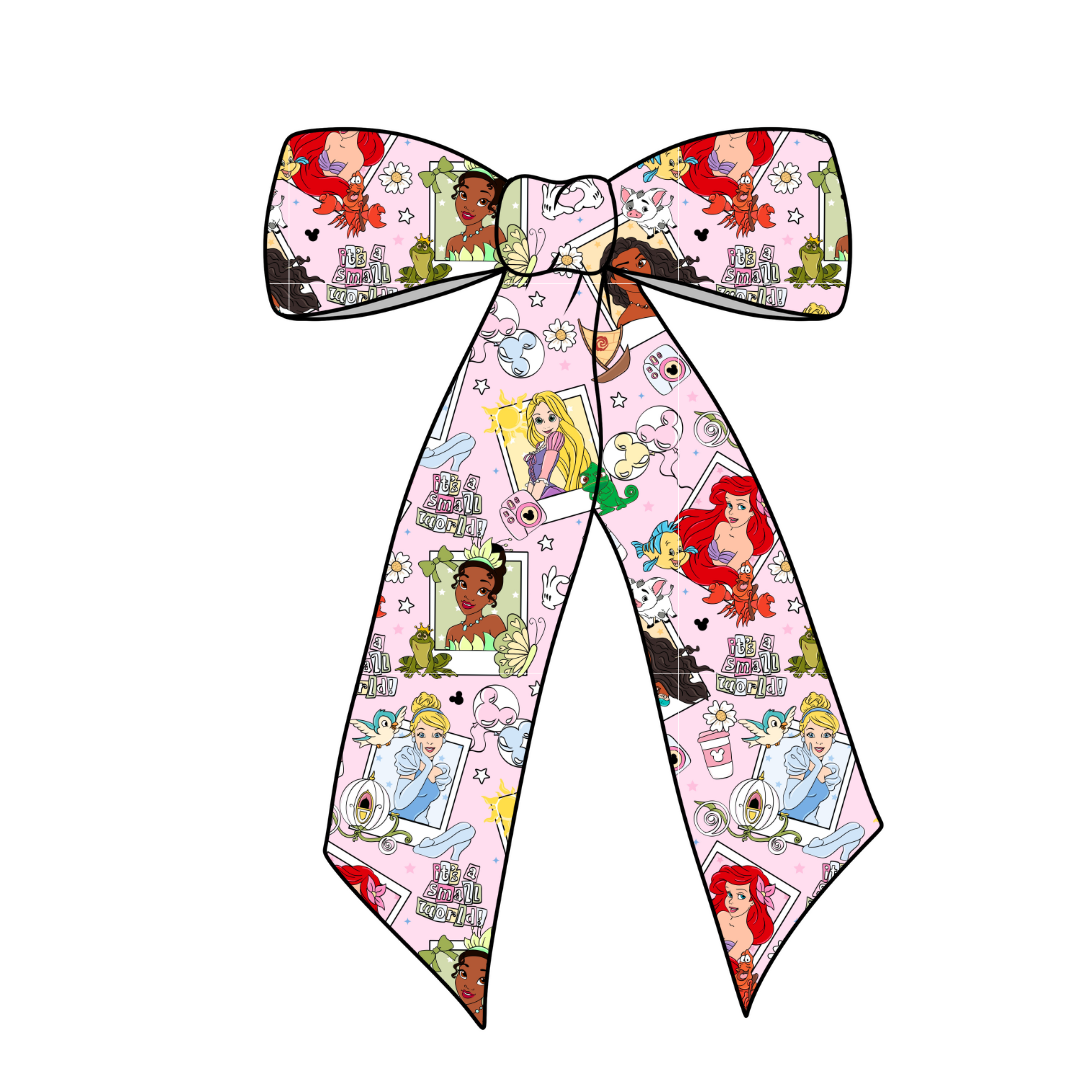 Disney Princesses Long Tail Fabric Bow
