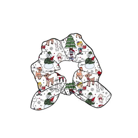 (Pre-Order) Rudolph & Friends Hand Tied  Knotted Bow Scrunchie