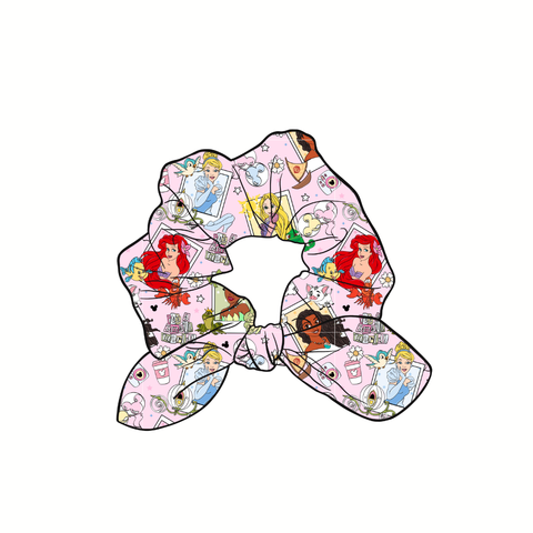 Disney Princesses Hand Tied  Knotted Bow Scrunchie