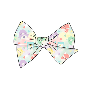 Pastel Squishies 5" Pre-Tied Fabric Bow