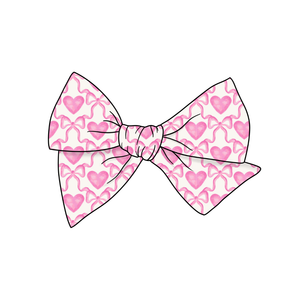 Coquette & Hearts 5" Pre-Tied Fabric Bow