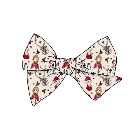 (Pre-Order) Xmas Frozen 5" Pre-Tied Fabric Bow