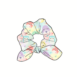 Pastel Squishies Hand Tied  Knotted Bow Scrunchie