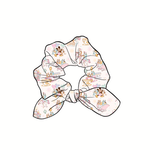 Sisters in the Park Hand Tied  Knotted Bow Scrunchie