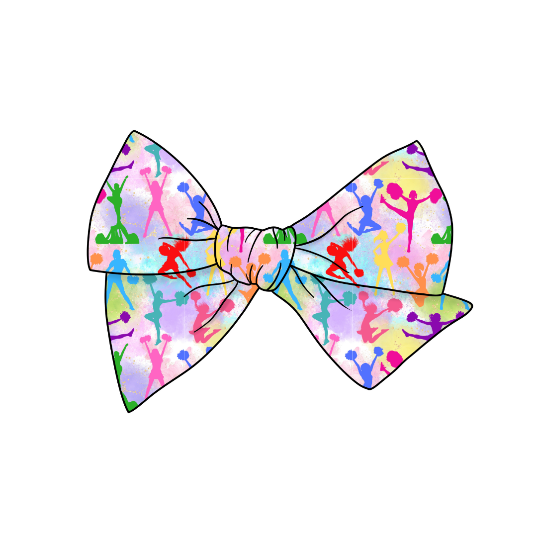 Cheerleading 5" Pre-Tied Fabric Bow