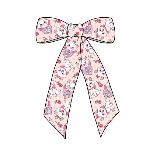 Love Kitty Long Tail Fabric Bow