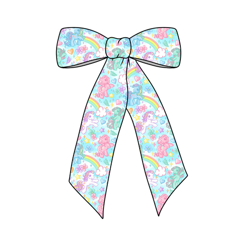 Little Ponies Long Tail Fabric Bow