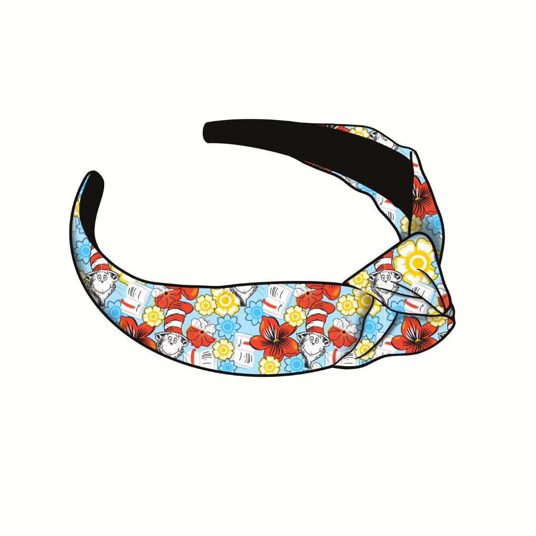 Seuss Floral Knotted Headband