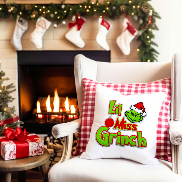 Lil Miss Grinch Chenille Iron On Patch