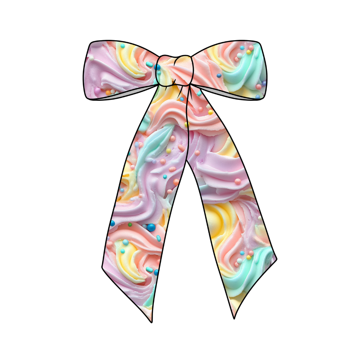 (Pre-Order) Pastel Frosting Long Tail Fabric Bow