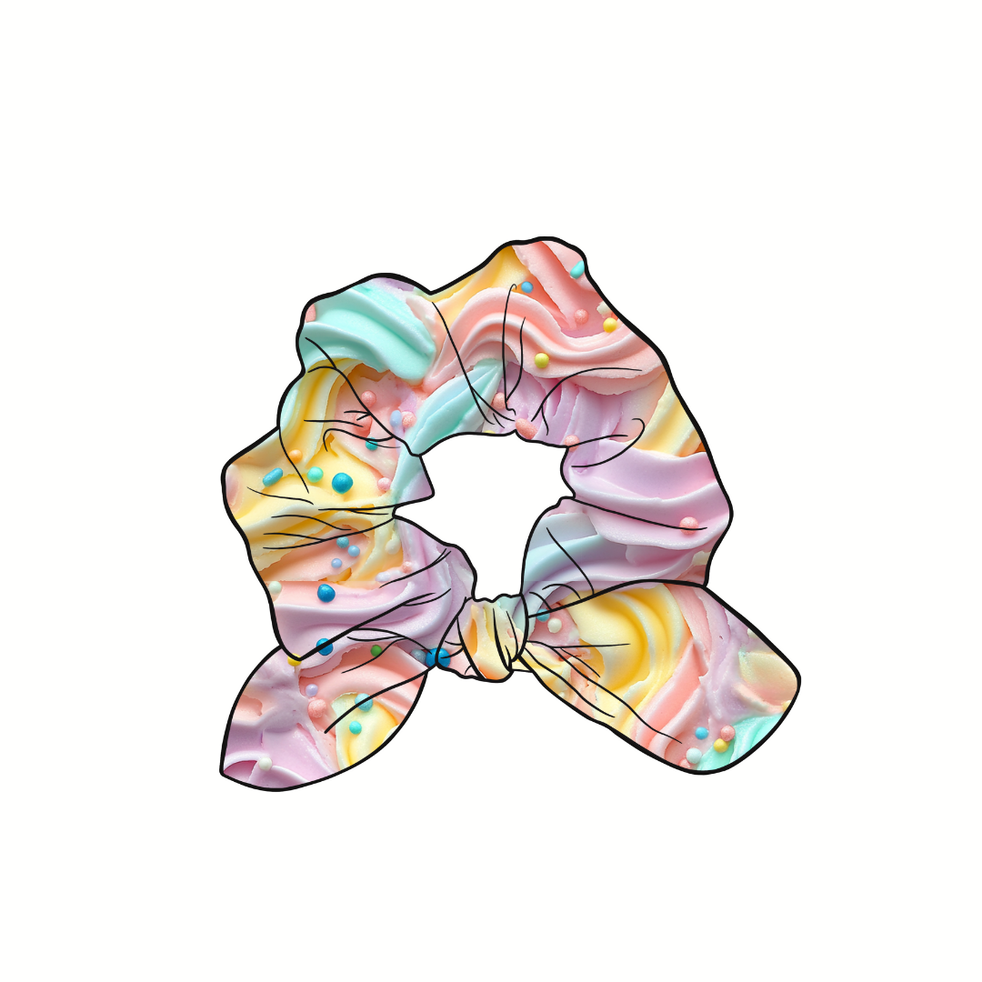 (Pre-Order) Pastel Frosting Hand Tied  Knotted Bow Scrunchie