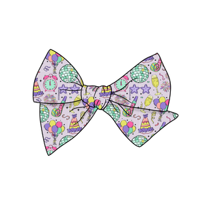 (Pre-Order) New Years 5" Pre-Tied Fabric Bow