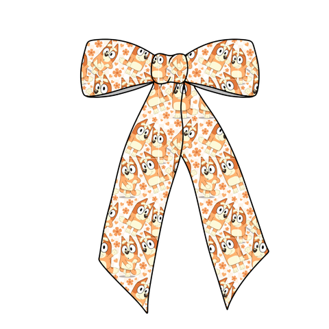 Bingo Was Her Name-O Long Tail Fabric Bow