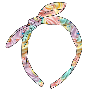 (Pre-Order) Pastel Frosting Hand Tied Knotted Bow Headband