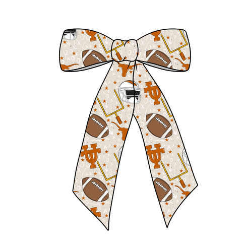 Texas Longhorns Long Tail Fabric Bow