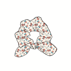 Seuss & Twins Hand Tied  Knotted Bow Scrunchie