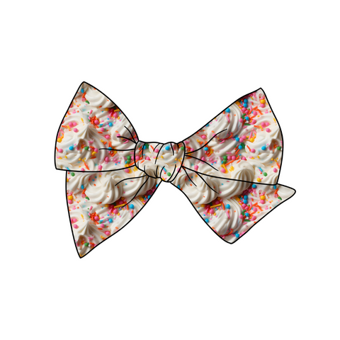 Icing & Sprinkles  5" Pre-Tied Fabric Bow