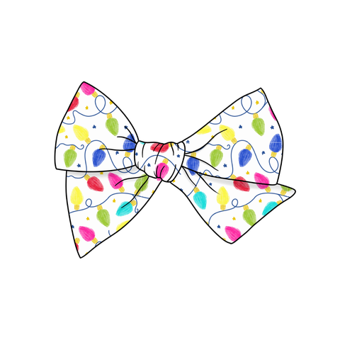 (Pre-Order) Shine Bright Lights 5" Pre-Tied Fabric Bow