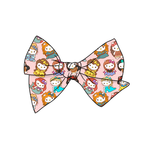 (Pre-Order) Princess Kitty 5" Pre-Tied Fabric Bow