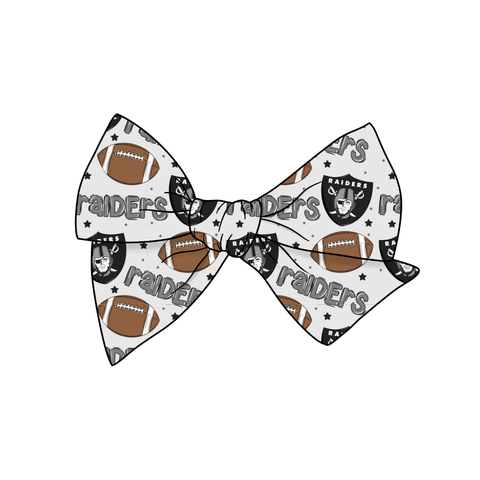 Raiders 5" Pre-Tied Fabric Bow