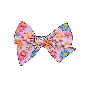 Sweet Summer Blooms 5" Pre-Tied Fabric Bow